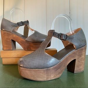 Bed Stu NWT Turner Block Heels in Taupe Rustic